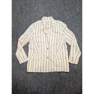 Rails Blazer Womens Large Mojave Stripe Linen Blend‎ Lightweight Jacket Casual